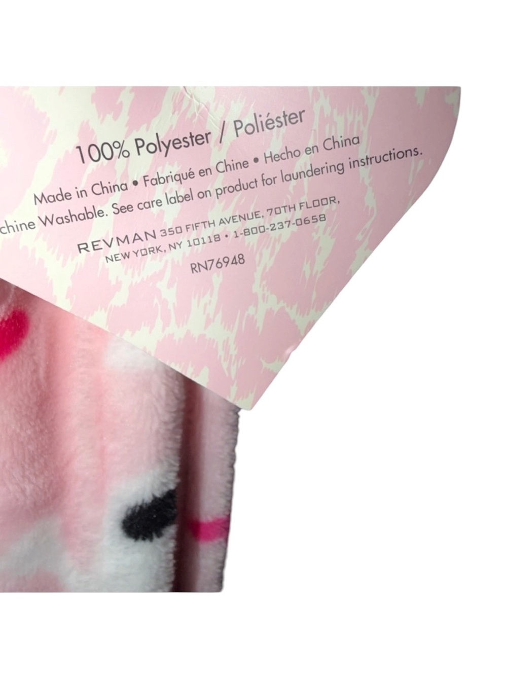 Betsey Johnson Pink Ghosts Plush Throw Blanket - Picture 4 of 5